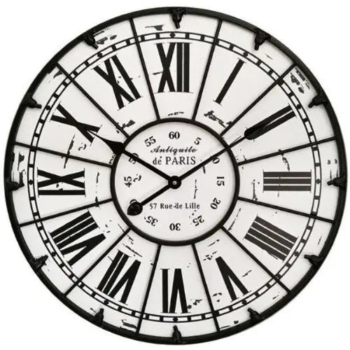 Horloge Industrielle Blanche Déco Indus (vue 2)