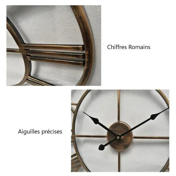 Horloge Industrielle En Cuivre Déco Indus