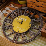 Horloge Industrielle Jaune