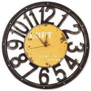 Horloge Industrielle Jaune