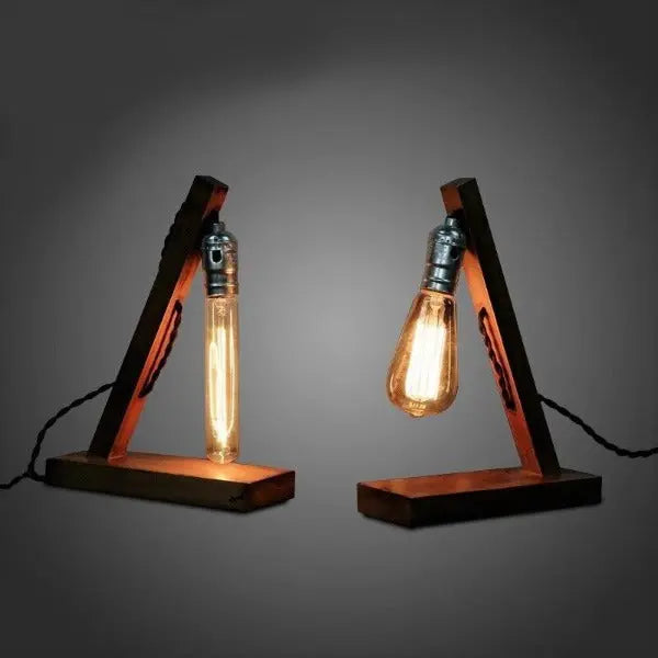 Lampe Industrielle En Bois