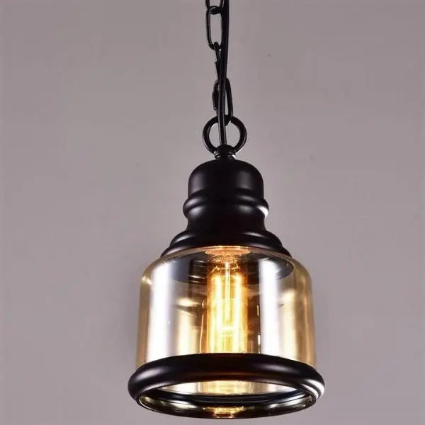 Lampe Industrielle En Verre Suspendue
