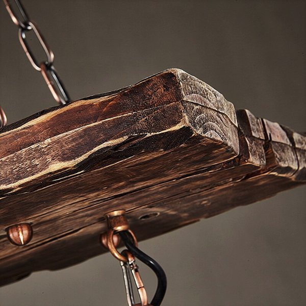 Lampe Suspendue Industrielle En Bois