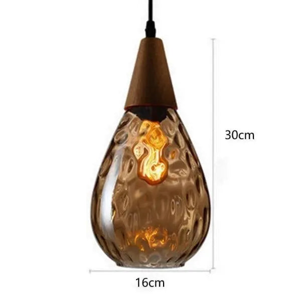 Lampe Suspendue Industrielle En Verre Soufflé Rétro
