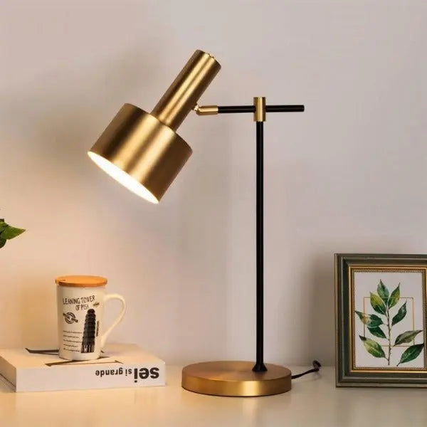 Lampe à Poser Industrielle Dorée