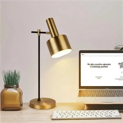 Lampe à Poser Industrielle Dorée