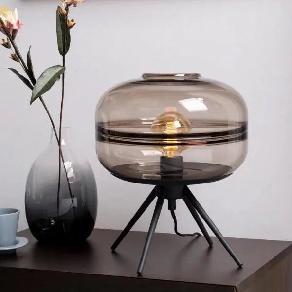 Lampe à Poser Industrielle En Verre Transparent