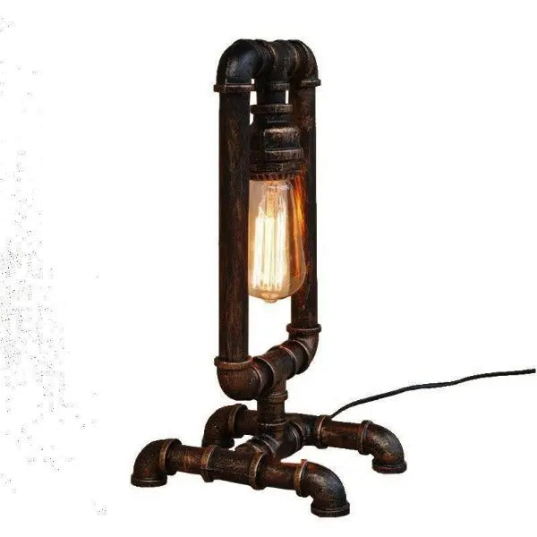Lampe à poser design led avec socle industriel et abat-jour arrondi Lampe à poser design led avec socle industriel et abat-jour arrondi