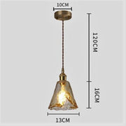Lustre Industriel Verre Ancien