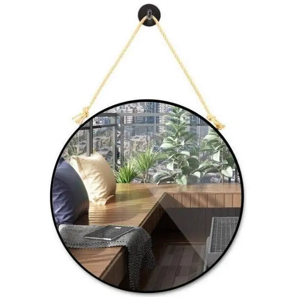 Miroir Industriel Rond Noir