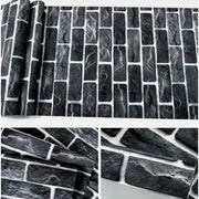 Papier Peint Industriel Brique Noire (Rouleau)