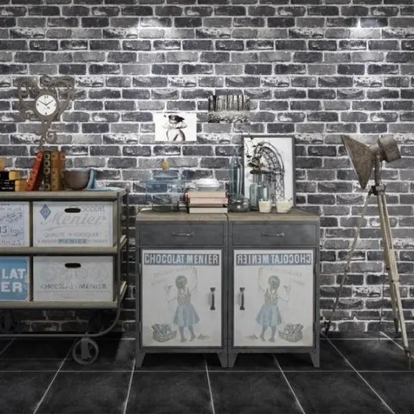 Papier Peint Style Industriel Rustique (Rouleau)