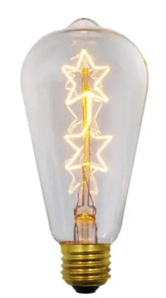 Ampoule Insdustrielle à Filaments Incandescents Étoiles Déco Indus (vue 1)