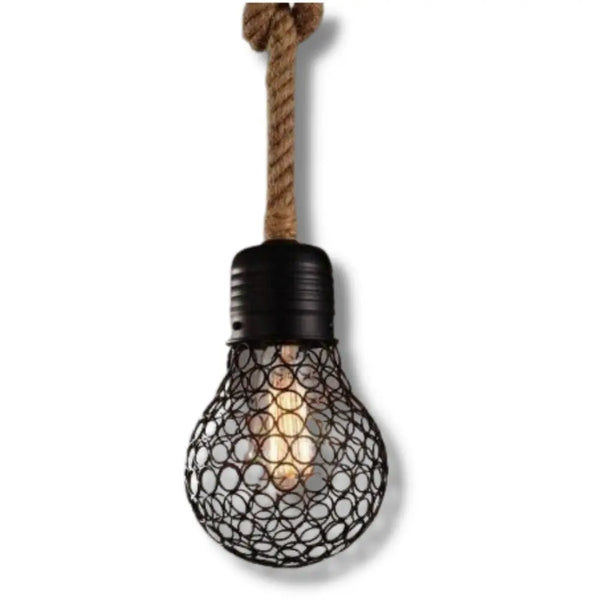 Suspension Industrielle Ampoule Noire Déco Indus (vue 1)