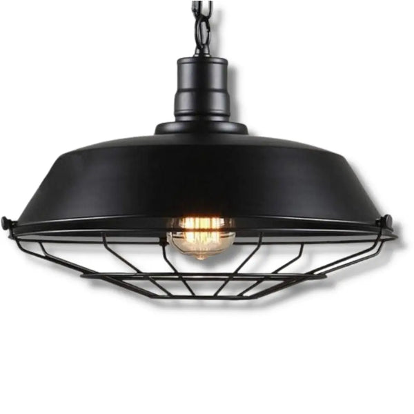 Suspension Industrielle Vintage Noire Déco Indus (vue 1)