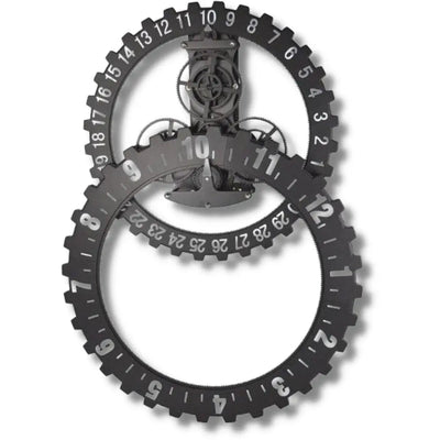 Horloge Industrielle Double Noire