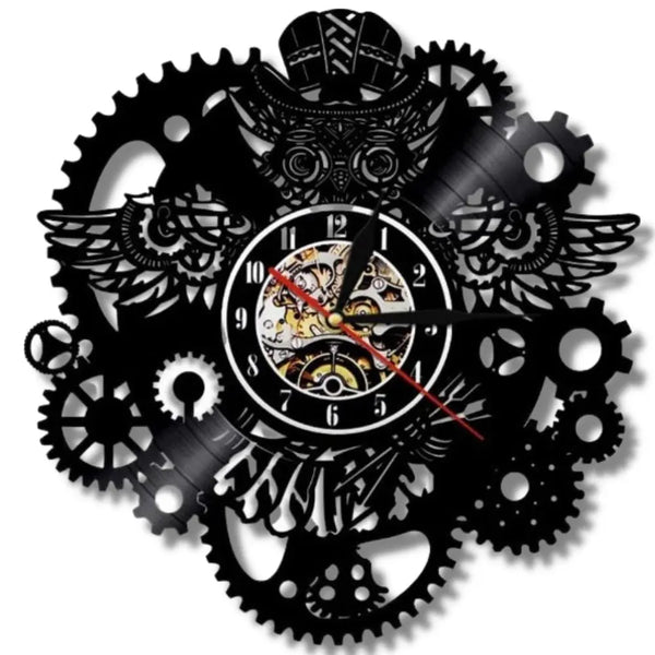 Horloge Industrielle Chouette Déco Indus (vue 1)