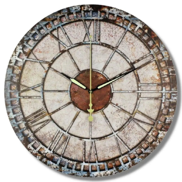Horloge Industrielle Rouille Déco Indus (vue 1)
