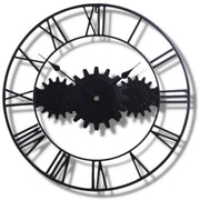 Horloge Industrielle Triple Engrenage Noire