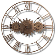 Horloge Industrielle Triple Engrenage Or