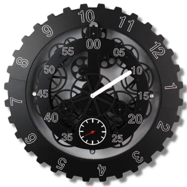 Horloge Industrielle Mécanique Noire