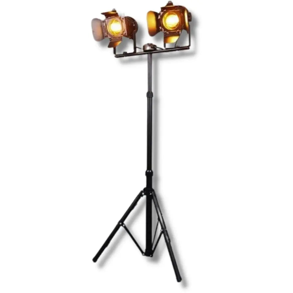 Lampe Industrielle Sur Pied Double Projecteur Déco Indus