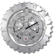 Horloge Industrielle Mécanique Argent