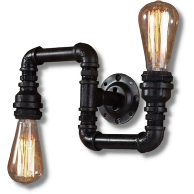 Applique Murale Industrielle Tuyau Double