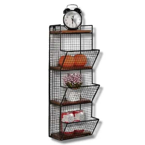 Étagère Murale Industrielle Panier Déco Indus (vue 1)