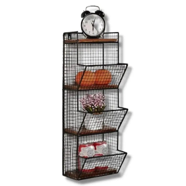 Étagère Murale Industrielle Panier