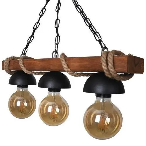 Suspension Industrielle En Bois Déco Indus (vue 2)