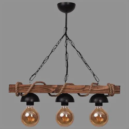 Suspension Industrielle En Bois Déco Indus (vue 3)