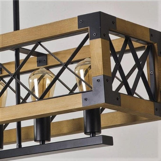 Suspension Industrielle En Bois Et Métal