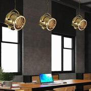 Suspension Industrielle Design Doré