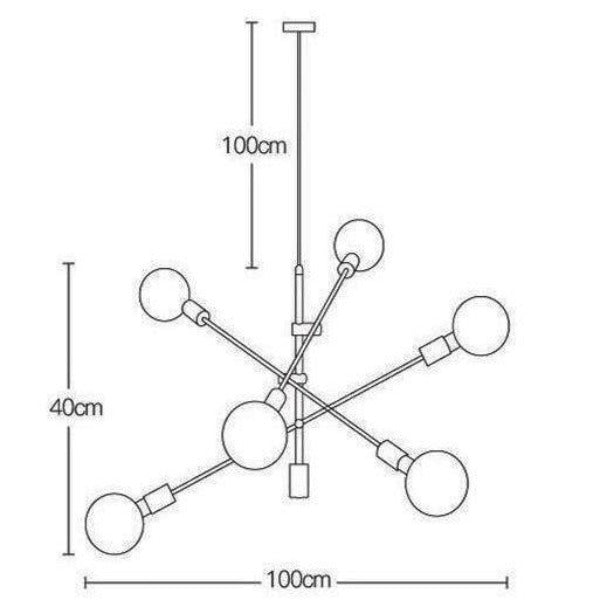 Suspension Industrielle Dorée