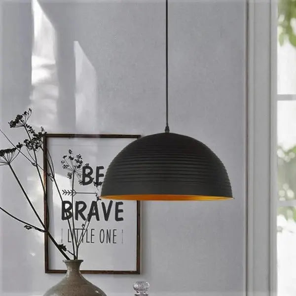 Suspension Industrielle Noire Mat