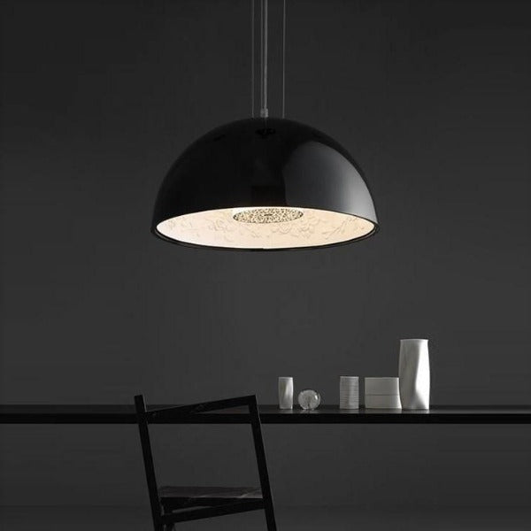 Suspension Industrielle Noire 40cm