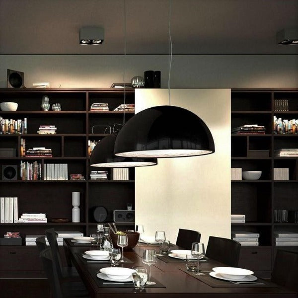 Suspension Industrielle Noire 40cm