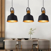 Suspension Industrielle Noire Et Cuivre
