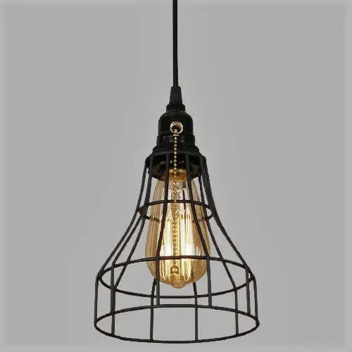 Suspension Industrielle Noire Vintage Déco Indus (vue 2)