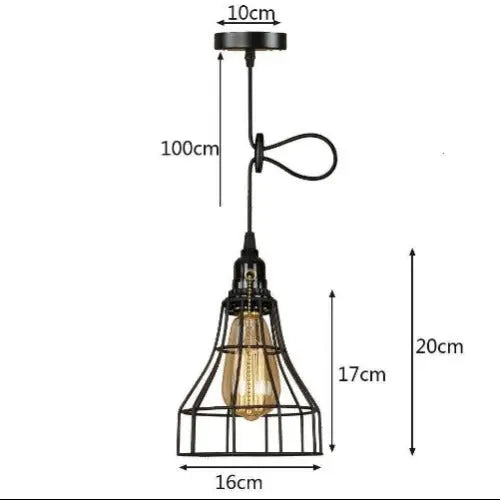 Suspension Industrielle Noire Vintage Déco Indus (vue 1)