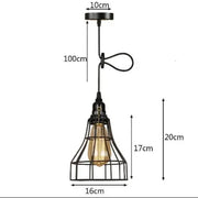 Suspension Industrielle Noire Vintage