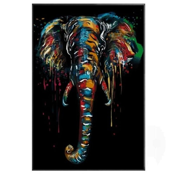 Tableau Industriel Éléphant Coloré