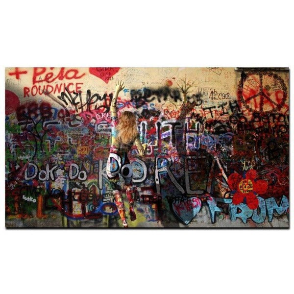 Tableau Industriel Graffiti Vintage
