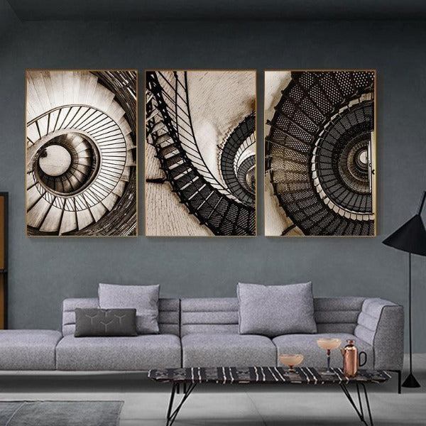 Tableau Industriel Triptyque Métallique