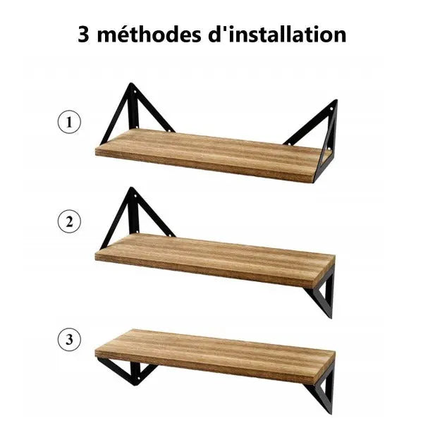 Étagère Murale Industrielle En Pin